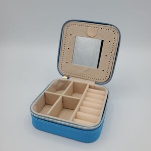 Blue Jewelry Organizer with Mirror